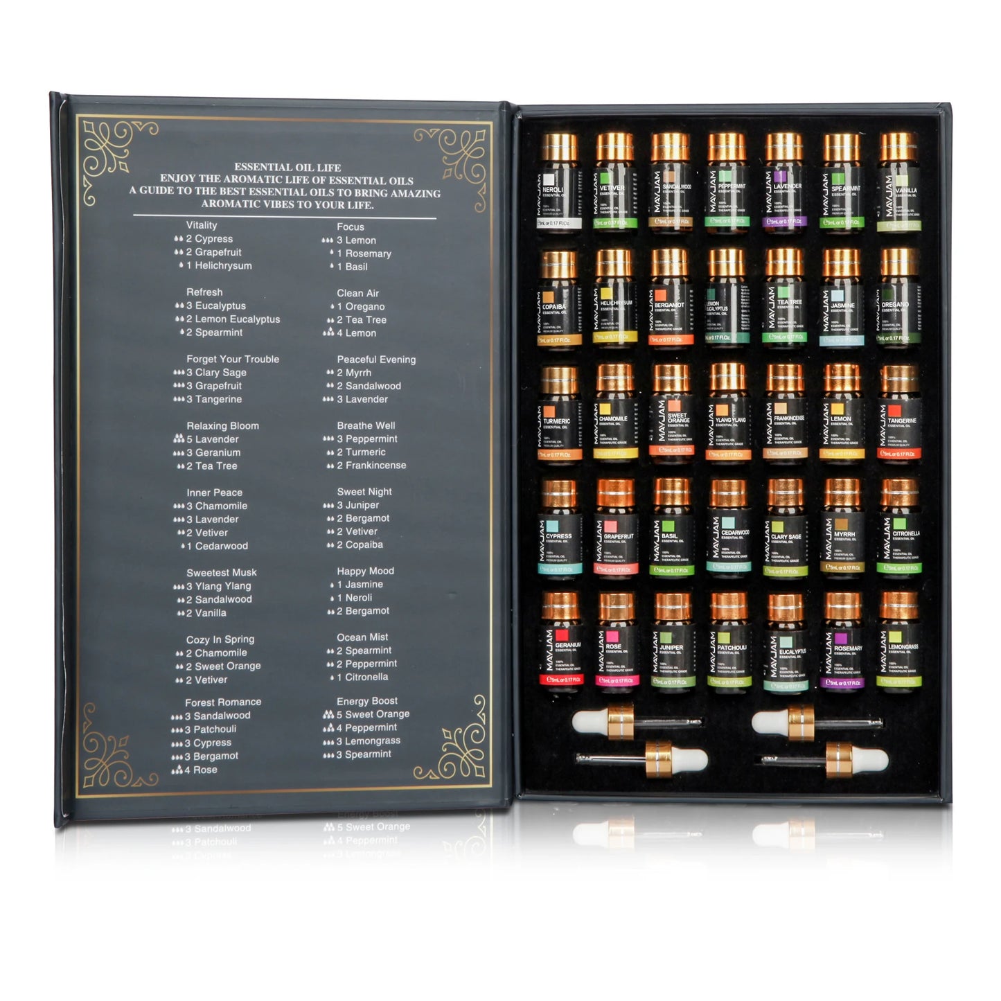 35-Bottle Essential Oils Set – Aromatherapy, DIY Candles & Diffusers