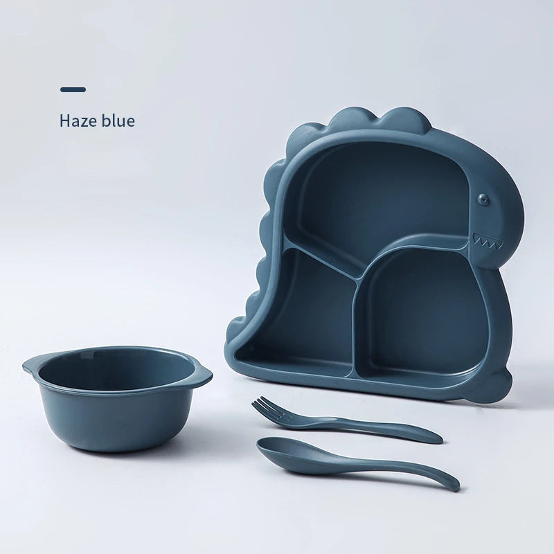 Dinosaur Baby Tableware Set – Plate, Bowl, Spoon, and Fork - HeabitLife