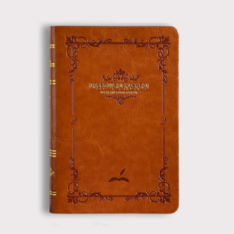 A6/A7 Vintage Gold-Printed PU Leather Notebook – Compact & Portable