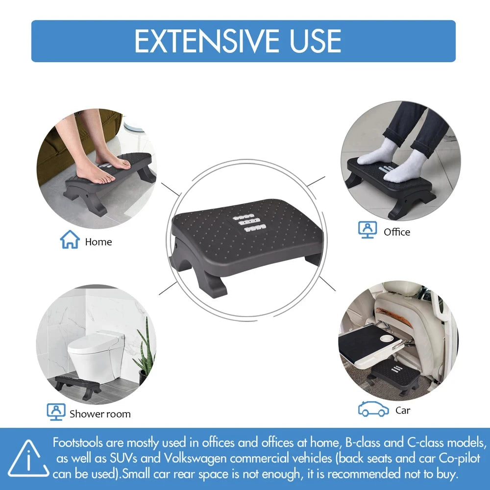 Ergonomic Under Desk Footrest with Massage Rollers - HeabitLife