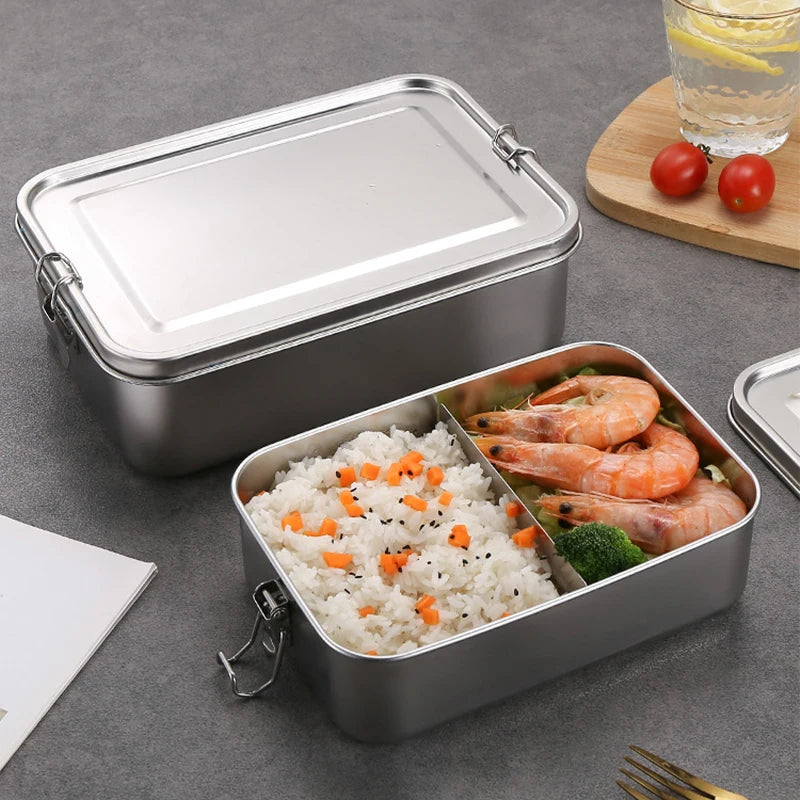 850ML Stainless Steel Lunch Box with Removable Dividers – Dishwasher Safe