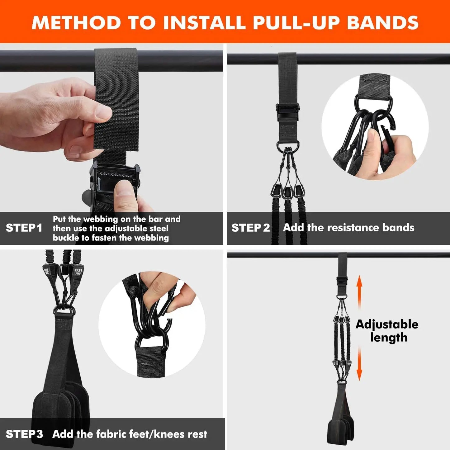 Pull-Up Auxiliary Trainer – Elastic Resistance Band for Strength Training