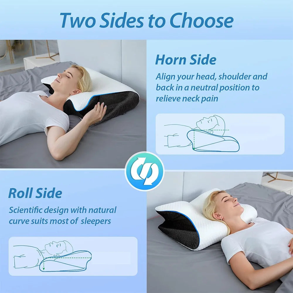 Multi-Position Sleeping Memory Foam Neck Pillow - HeabitLife