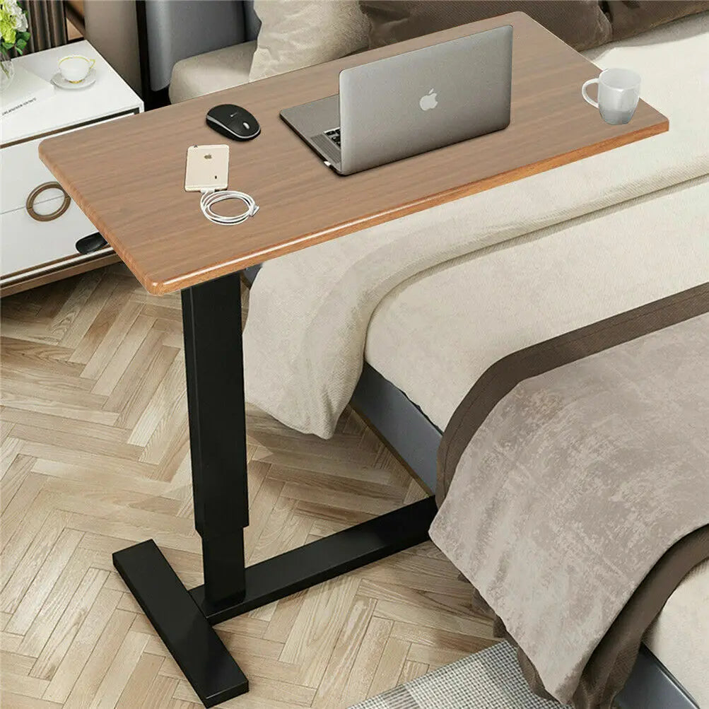 Adjustable Rolling Overbed Table – Bedside Laptop Desk & Food Tray