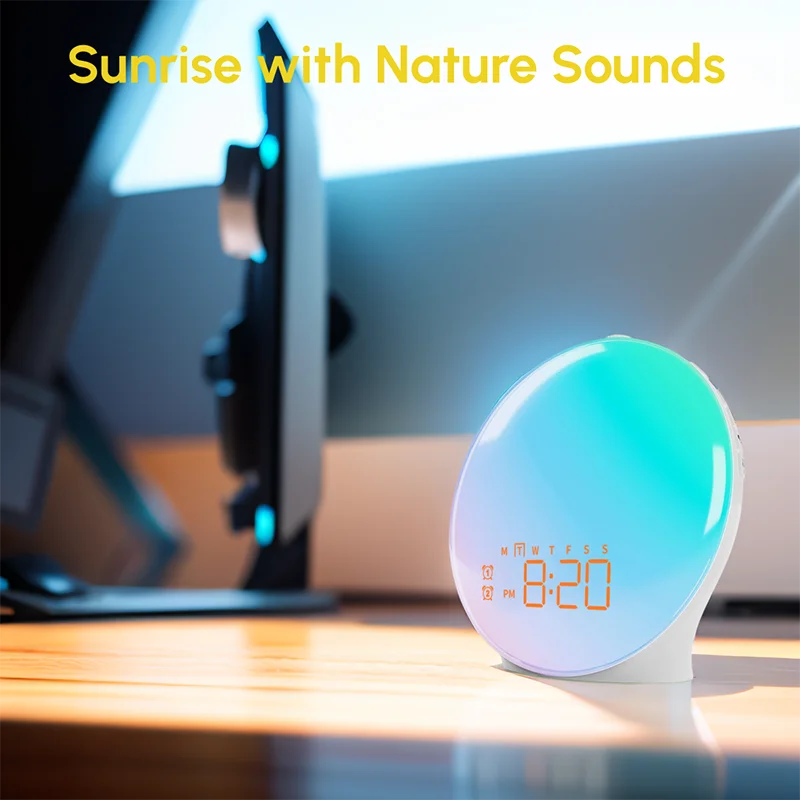 Sunrise Alarm Clock with Color-Changing Night Light & FM Radio - HeabitLife