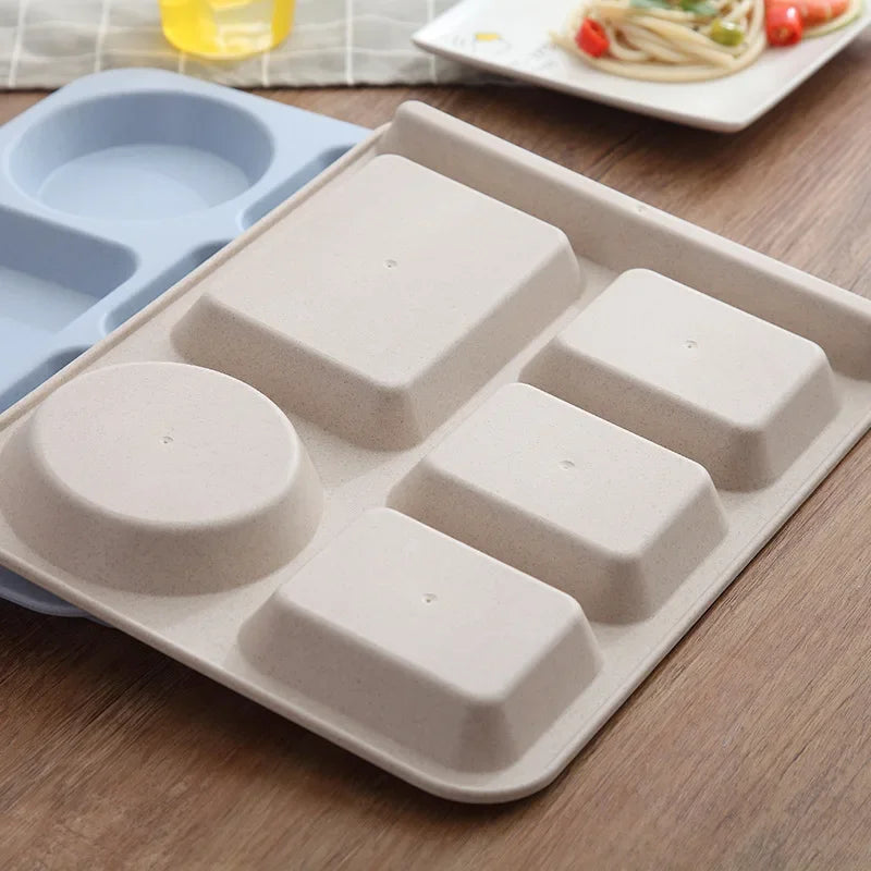 Student Meal Plate Dinner Set – Plate, Bowl, Spoon, and Chopsticks - HeabitLife