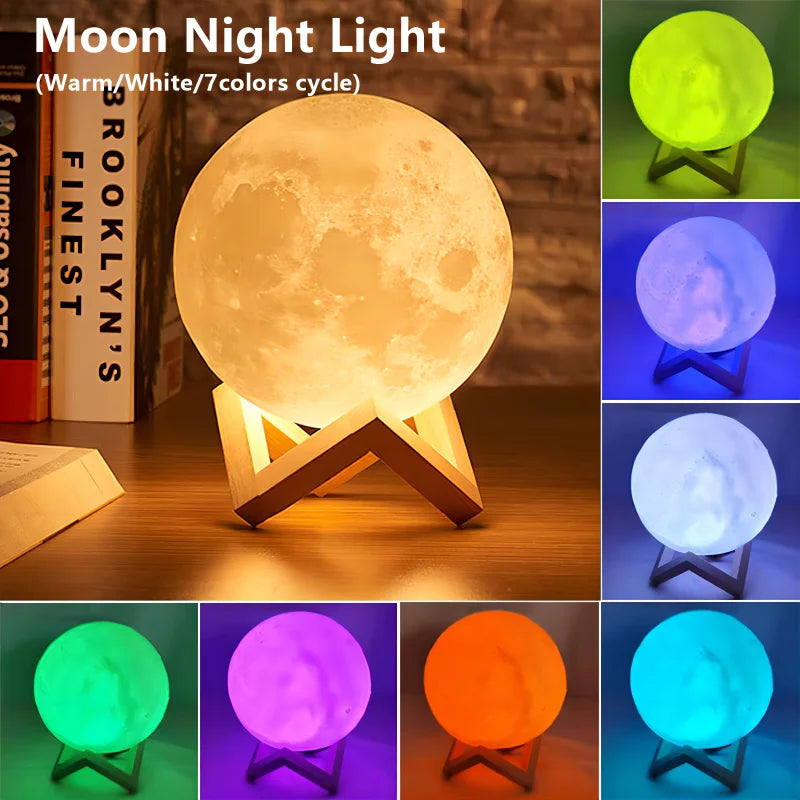 3D Moon Lamp Night Light - HeabitLife