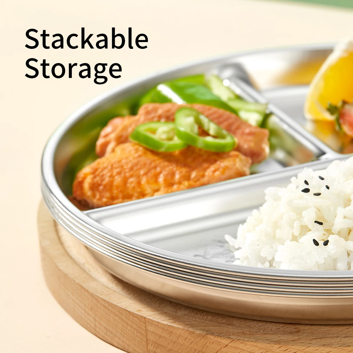 Stainless Steel Divided Food Plate - HeabitLife