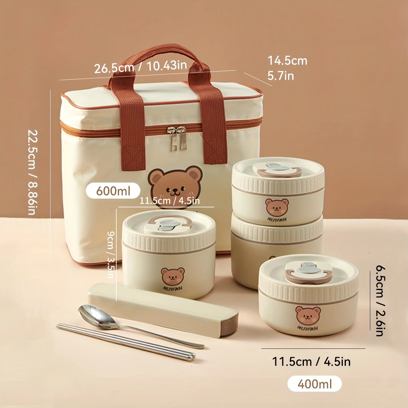 Stainless Steel Thermal Bento Lunch Box – Cute Insulated Food Container