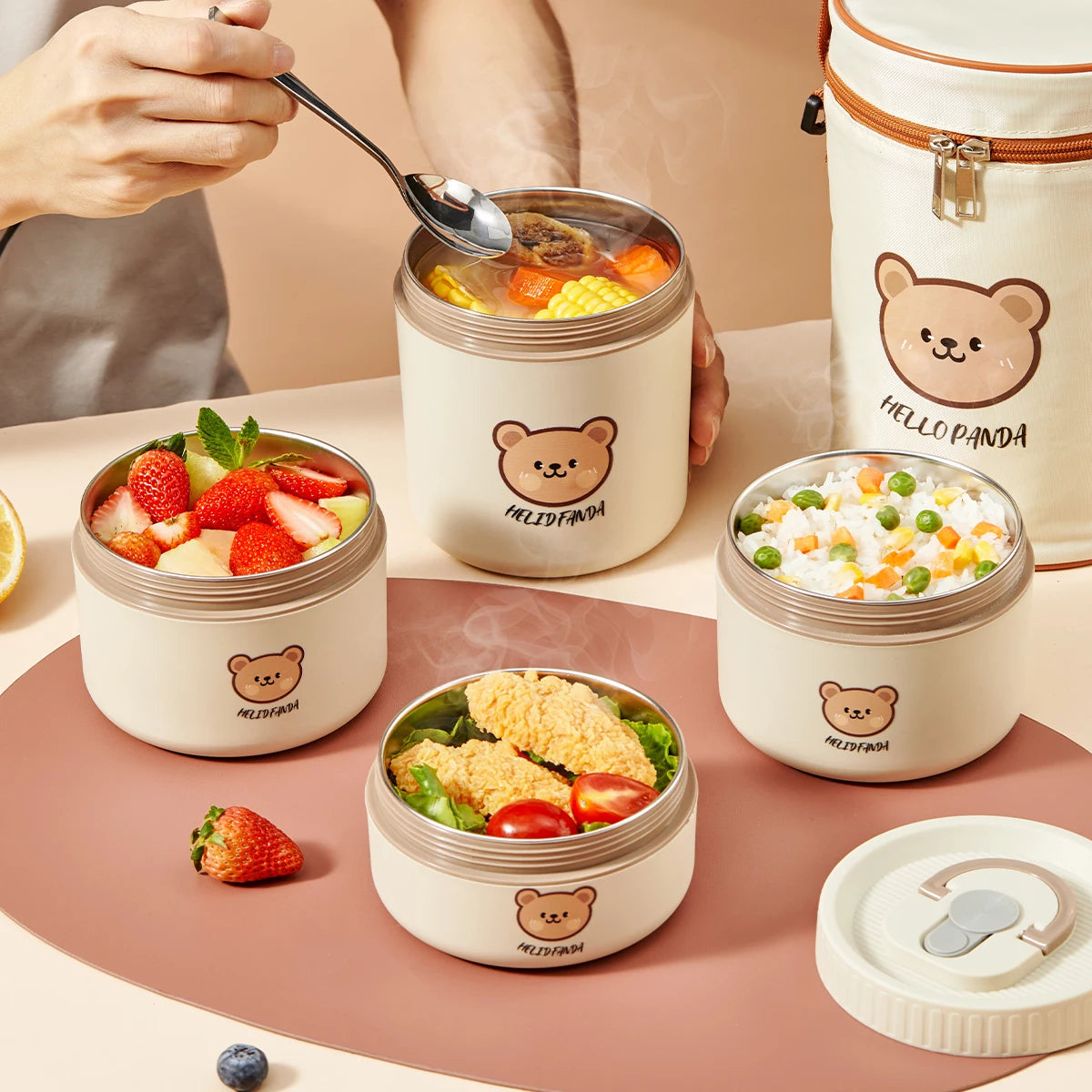 Stainless Steel Thermal Bento Lunch Box – Cute Insulated Food Container - HeabitLife